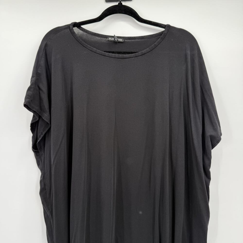 Eileen Fisher Dress Womens 3X Black Tencel Lyocell Dolman Sleeve Tunic Oversized - Picture 2 of 8